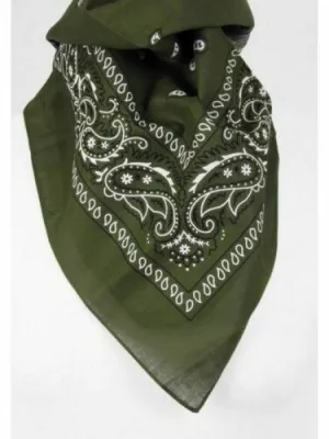 10 x Army Green Paisley Bandanas Head Wrap 100% Cotton Neck Scarf Mask Bandana