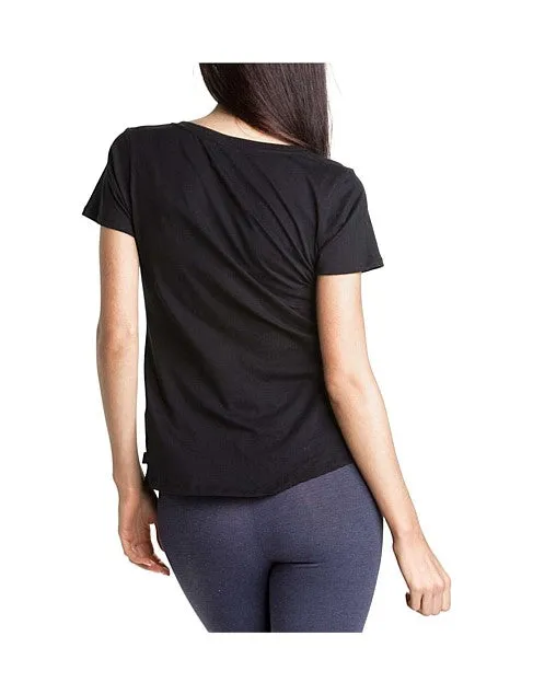 Bonds Womens Scoop Neck Tee T-Shirt Top Cotton Black