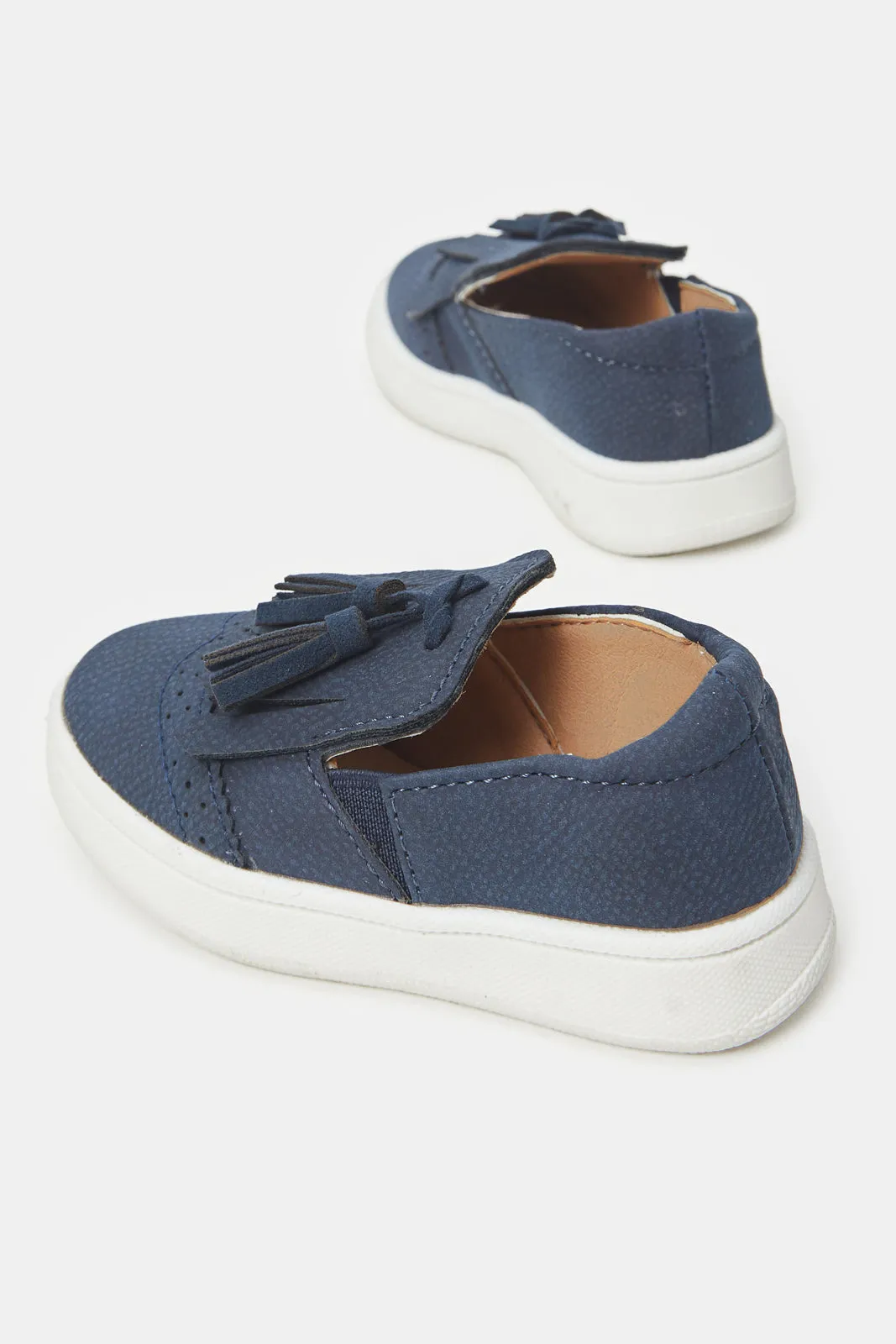 Boys Navy Tassel Sneakers