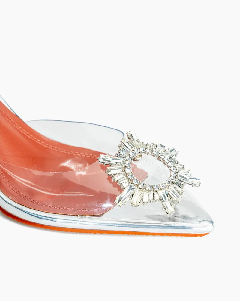 (Clean Up - US 7) Transparent Pvc High Heel Fashion Sandals