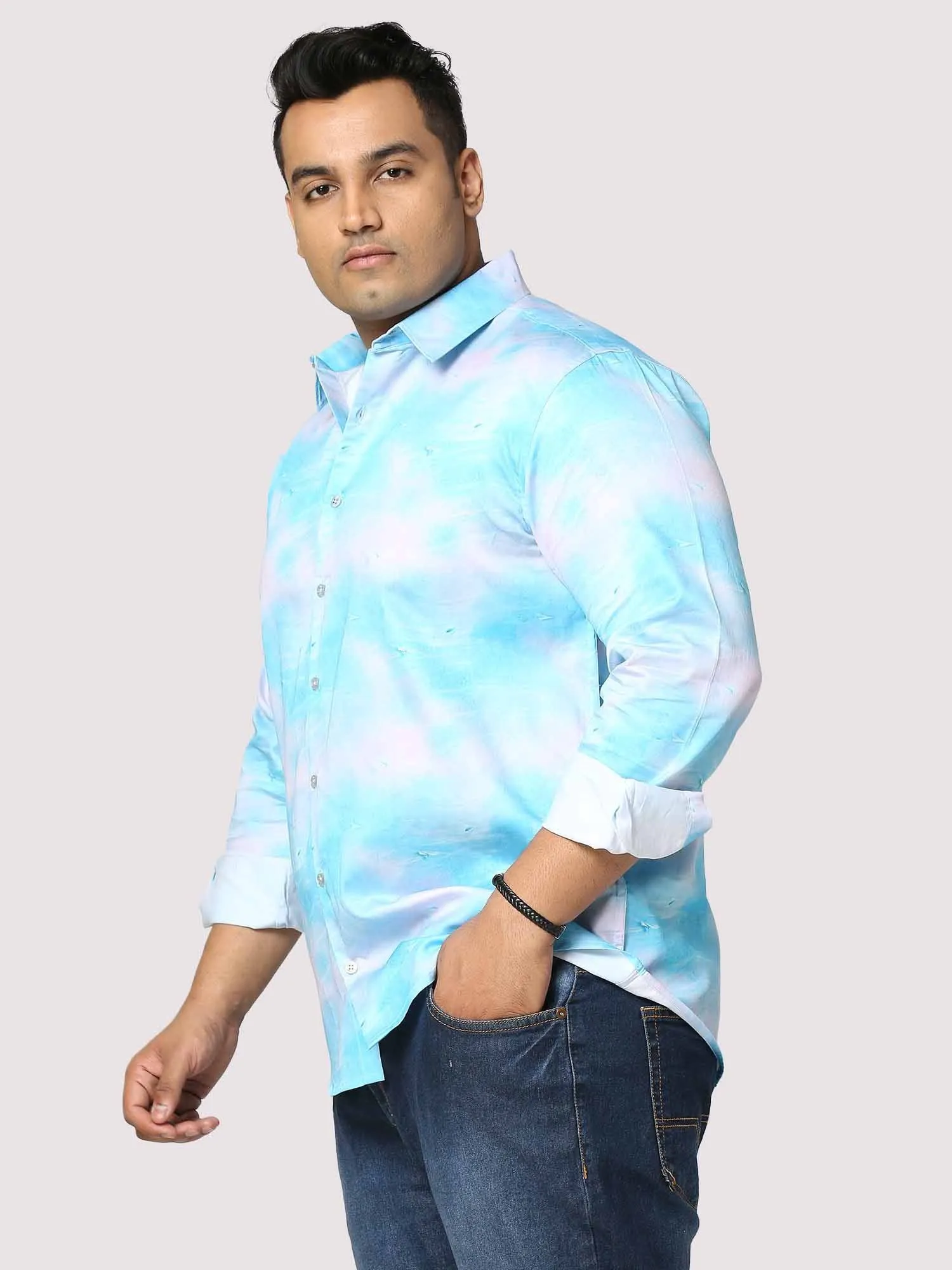 Cloud Print Sky Digital Printed Full Sleeve Men's Plus Size