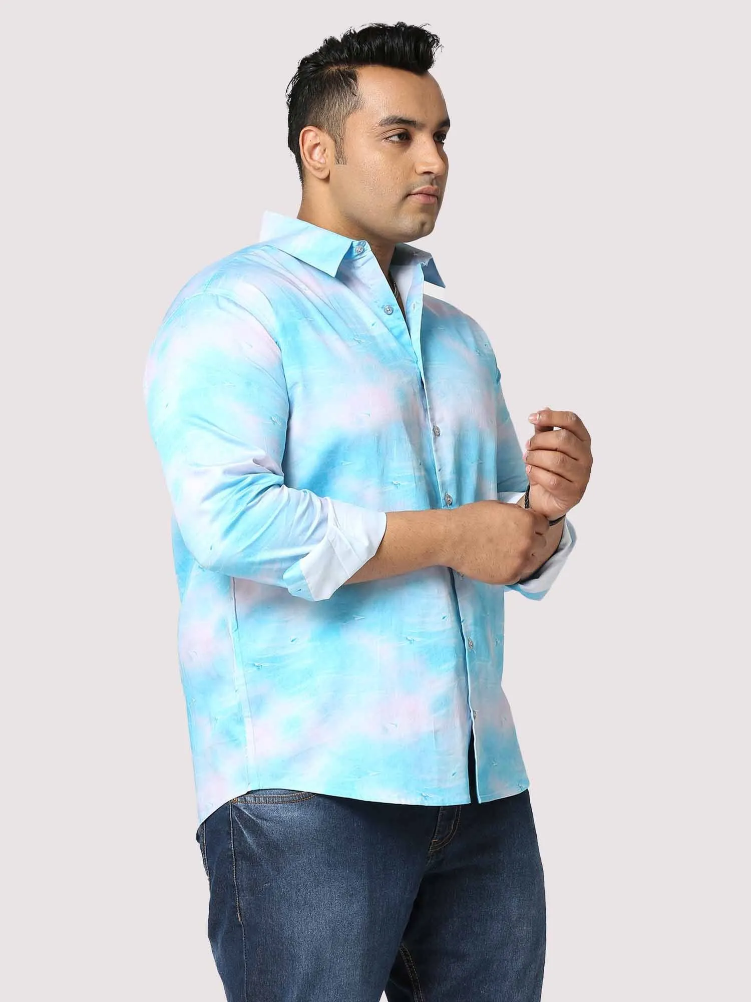 Cloud Print Sky Digital Printed Full Sleeve Men's Plus Size