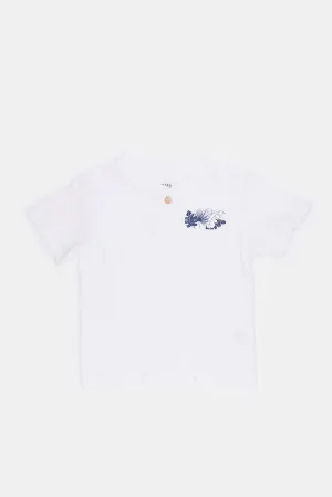 Infant Boys White Novelty Pocket T-Shirt