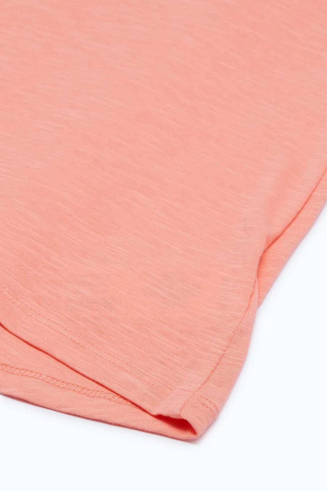 Infant Girls Peach Plain T-Shirt