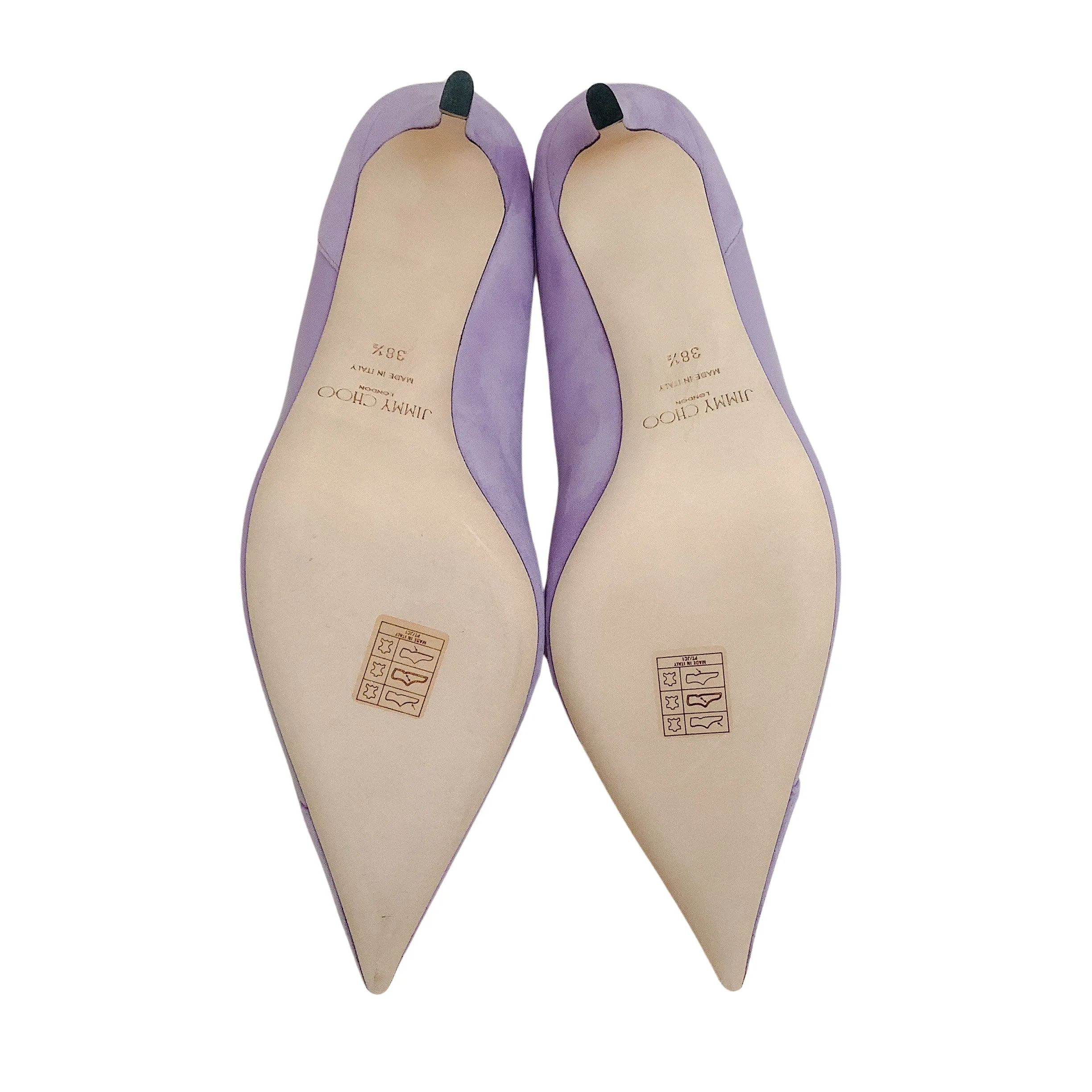 Jimmy Choo Wisteria Suede / Patent Leather Cass 75 Pumps