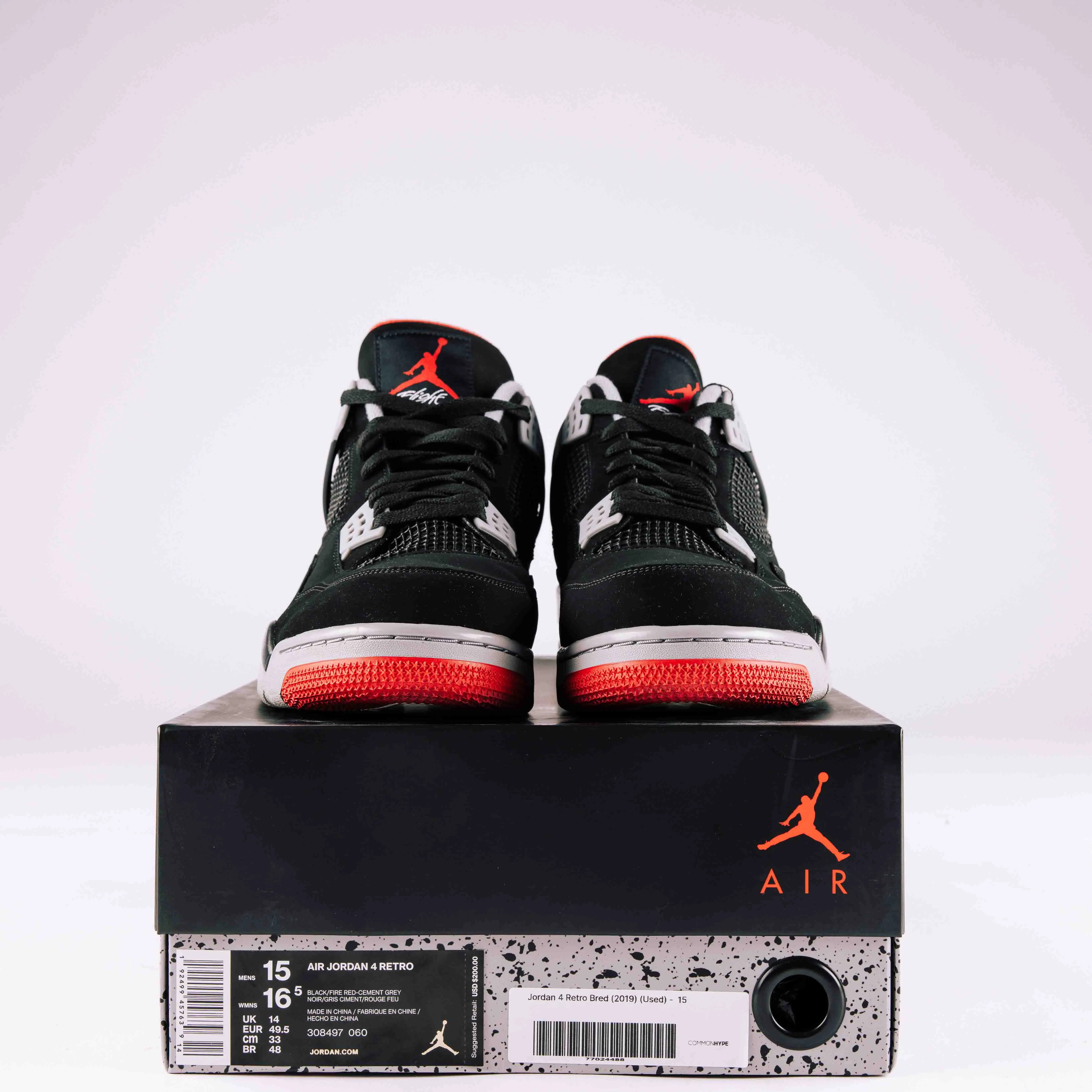 Jordan 4 Retro Bred (2019) - Used - 0180