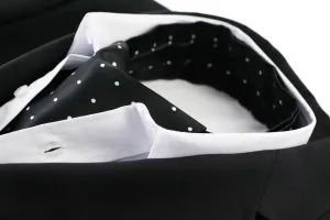 Mens Black & Silver Small Polka Dot Cravat