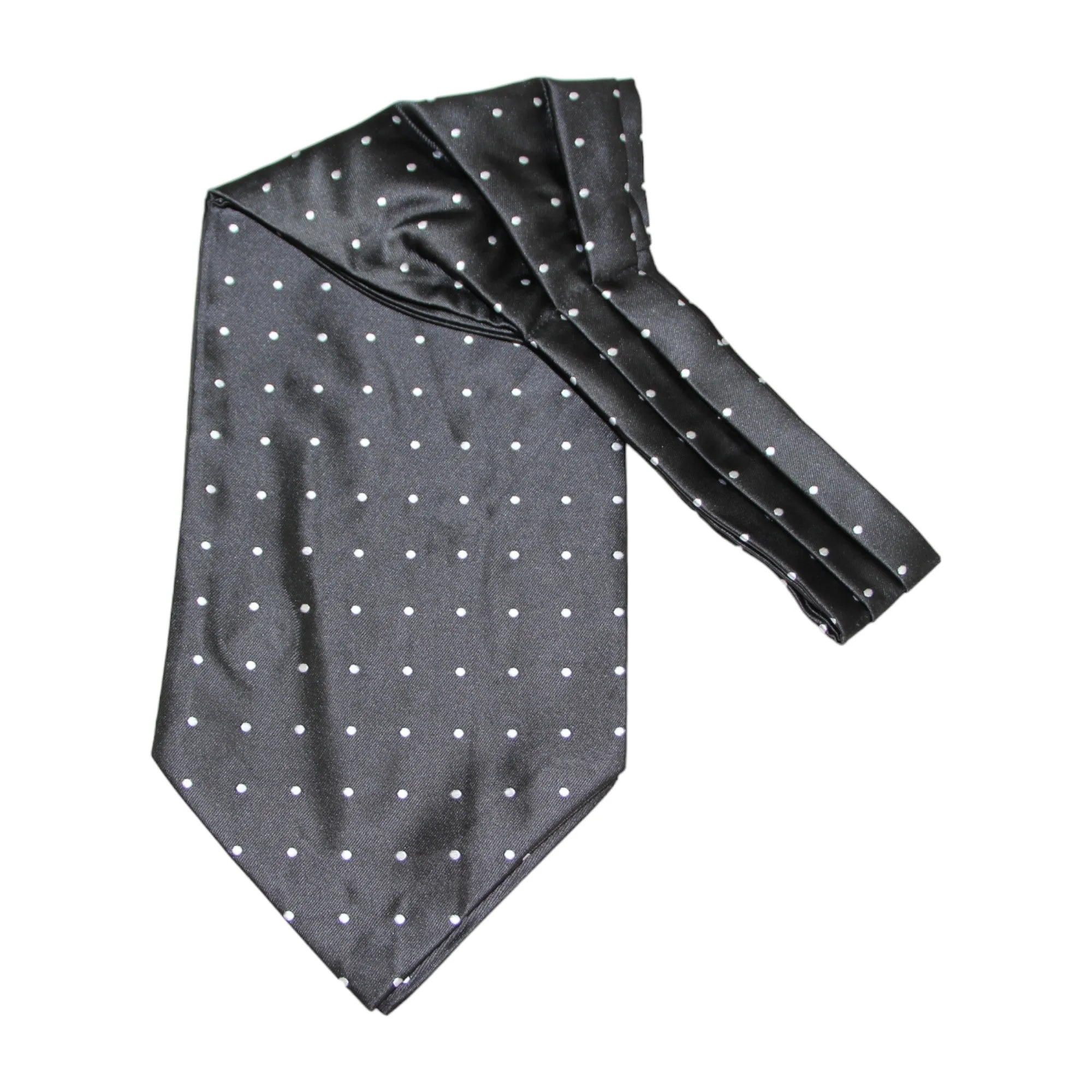 Mens Black & Silver Small Polka Dot Cravat