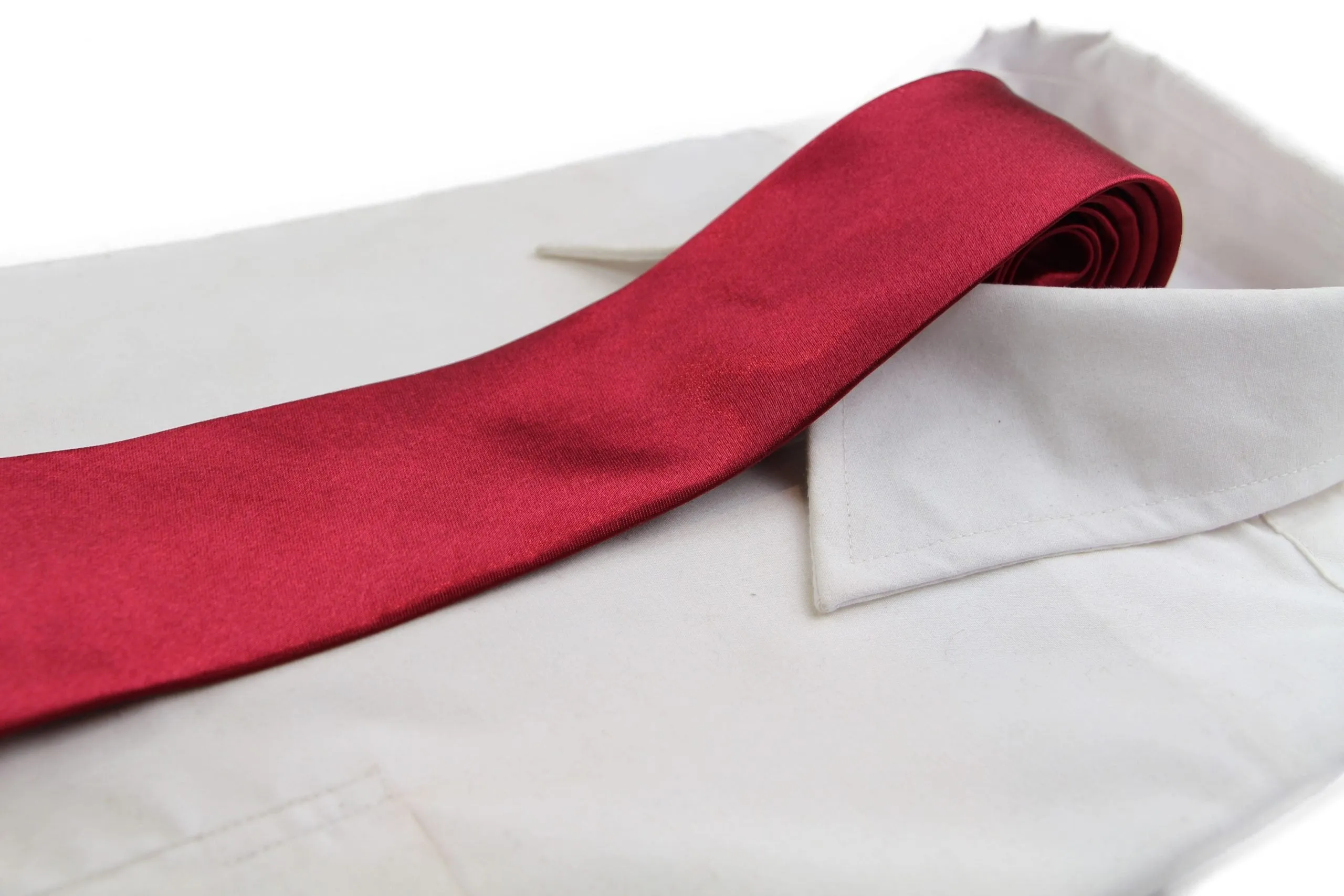 Mens Maroon 8cm Plain Neck Tie