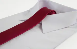 Mens Red Wine 5cm Skinny Plain Neck Tie