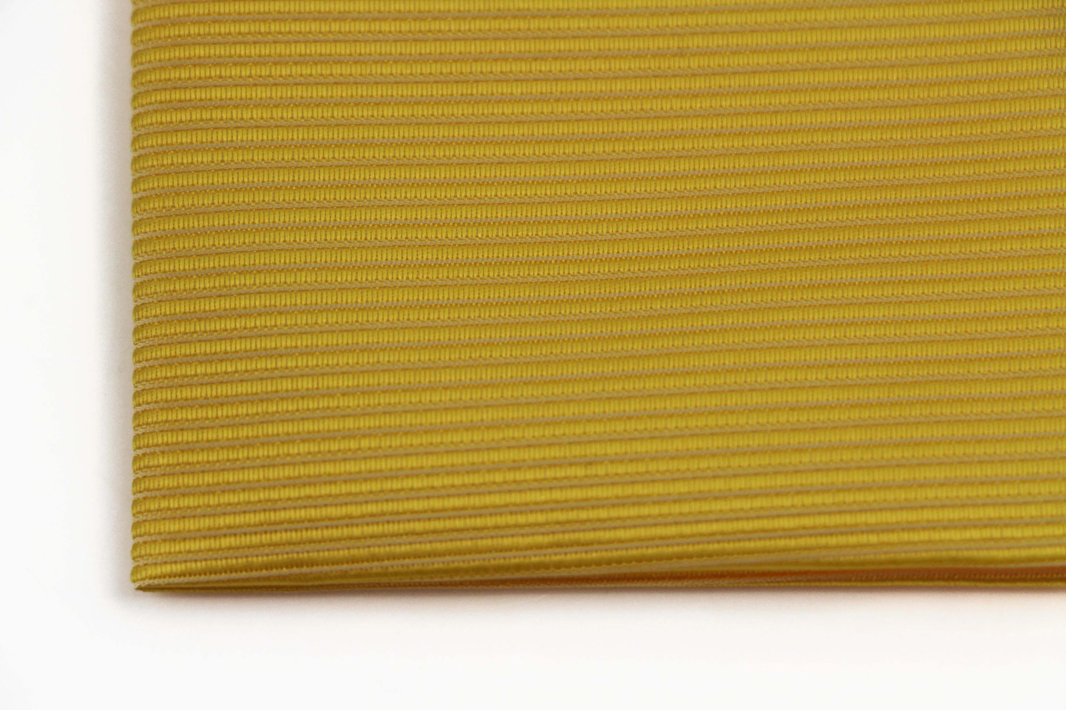 Mens Yellow Striped Silk Pocket Square