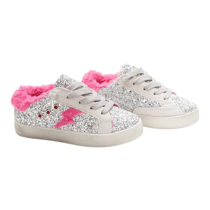 Mini Dreamers Ivy Glitter Fuzzy Bolt Sneakers