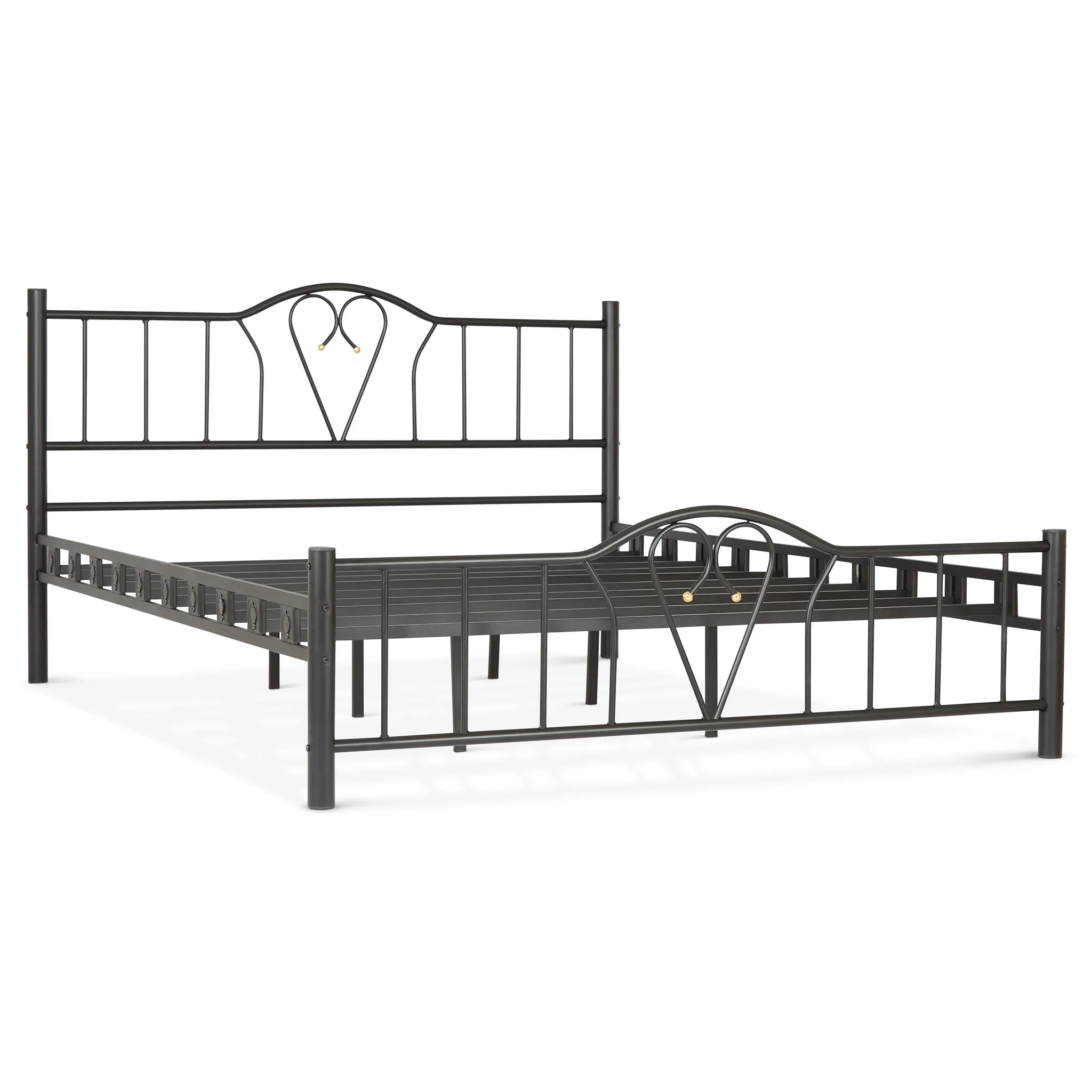 Orkide Metal 4'6FT Double Bed Frame - Black