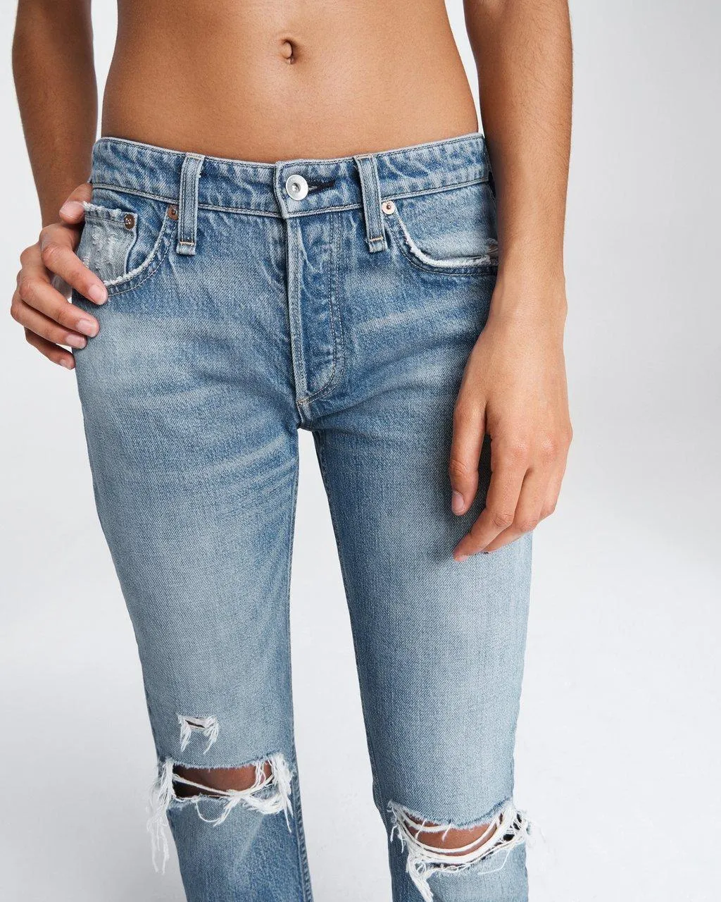 Rag & Bone - Rosa Mid Rise Boyfriend Jeans in Bristol