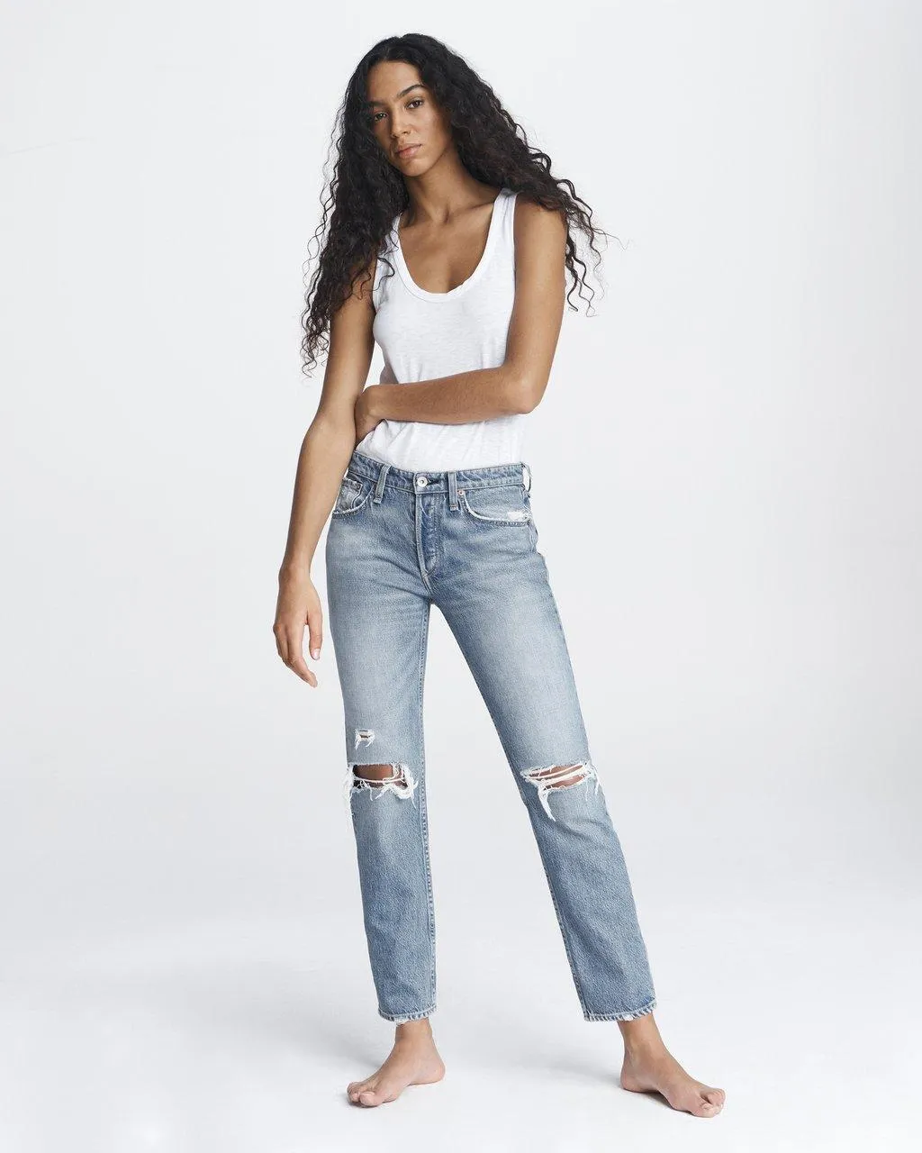 Rag & Bone - Rosa Mid Rise Boyfriend Jeans in Bristol