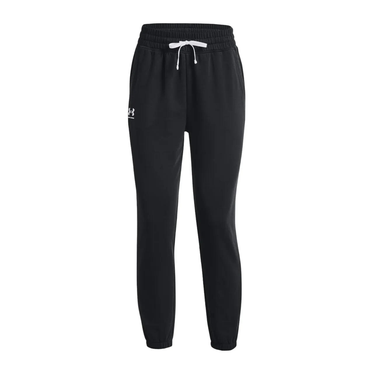 Womens Under Armour Rival Terry Jogger Black Athletic Trackies